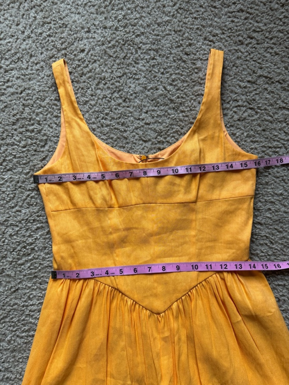 Gianni Bini Sedona Linen Mini Dress 6 Apricot Drop Waist Bubble Hem - Picture 10 of 13